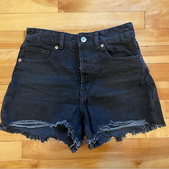 Black Denim Shorts - Picture 1 of 4